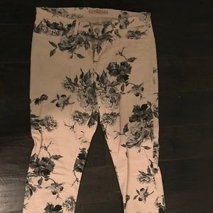 J Brand Pink and Grey Floral Skinny Jeans Sz 32